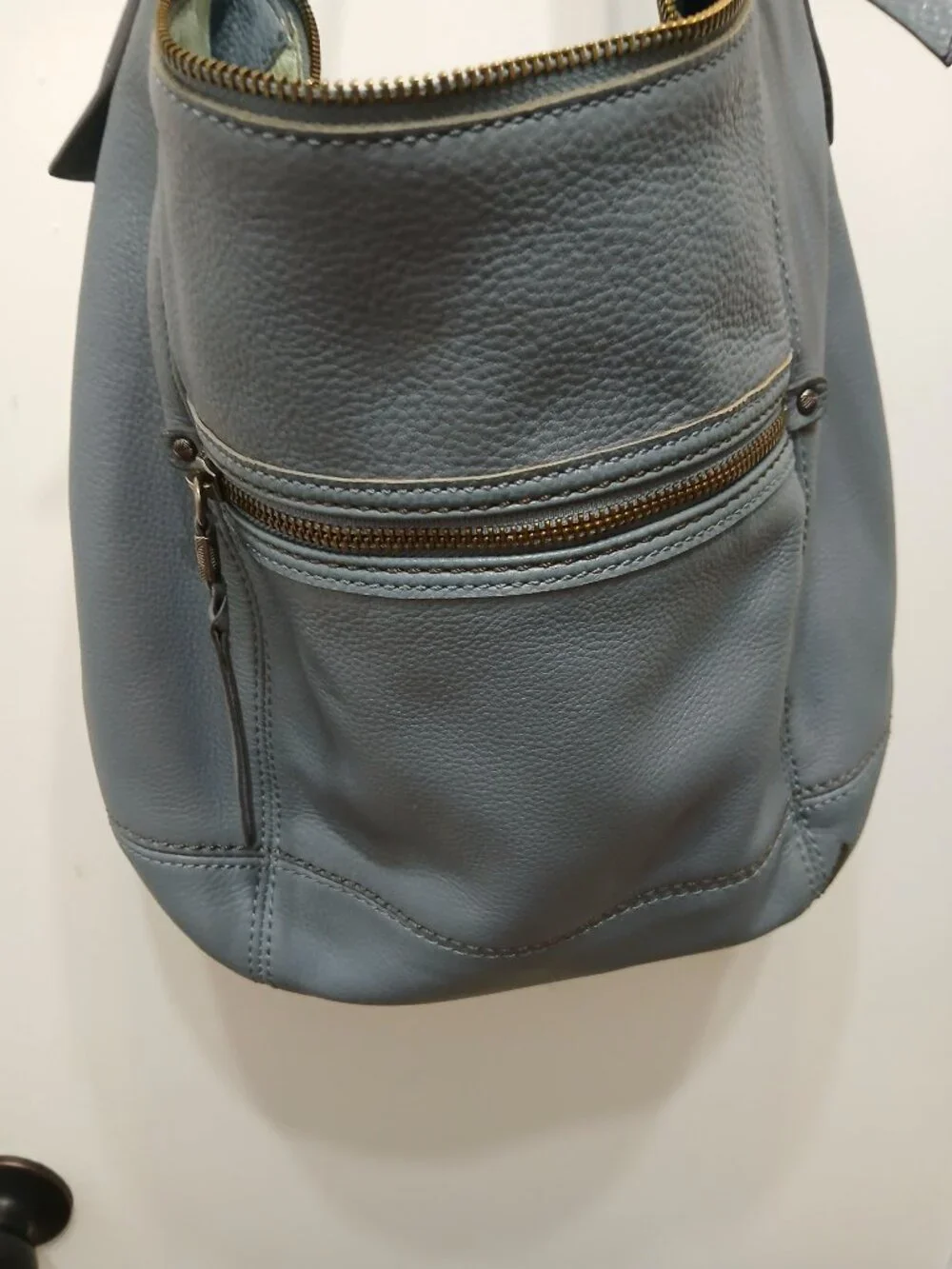 The Sak Gray Blue Leather Hobo